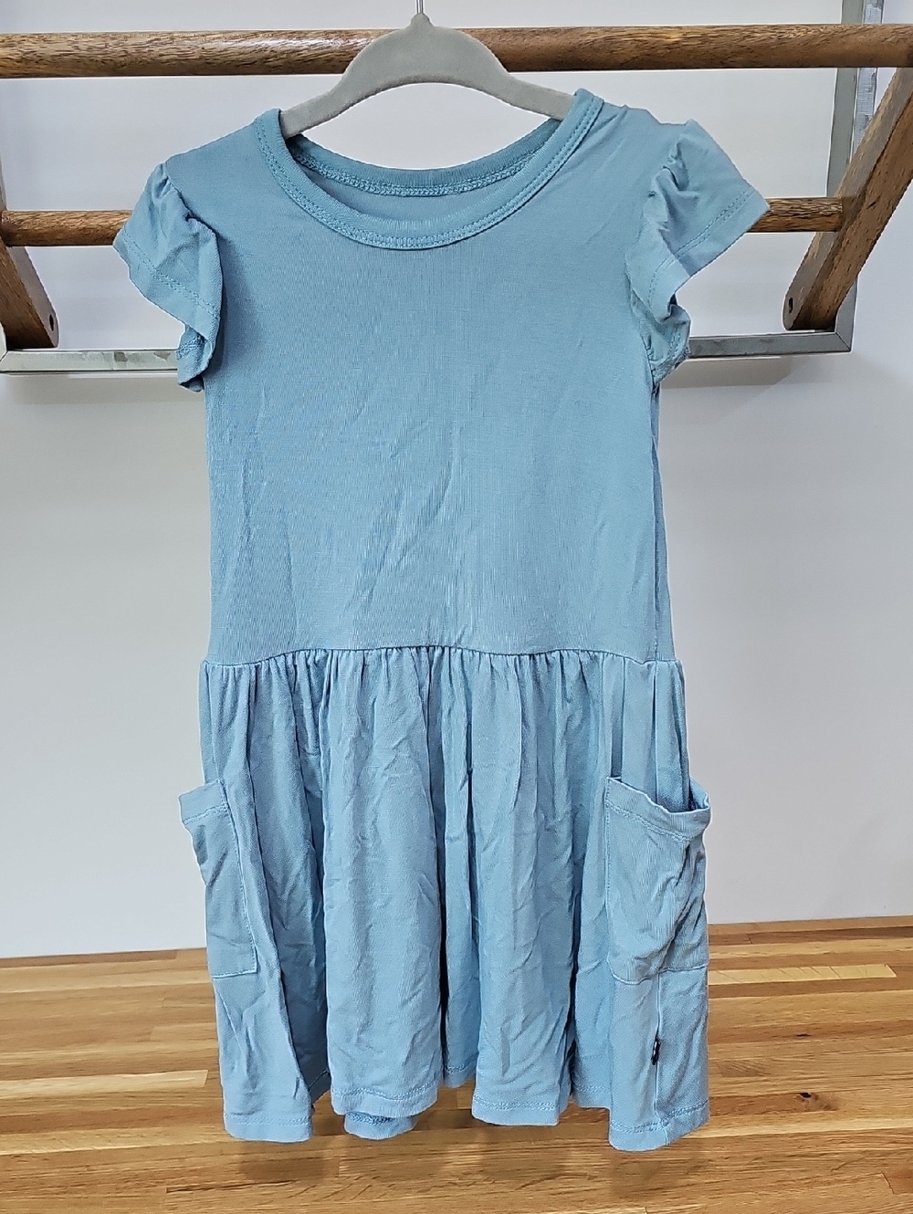 Kyte Baby Pocket Dress in Dusty Blue